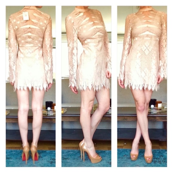 NWT Free People Art Deco Mesh Mini Dress - Picture 5 of 8